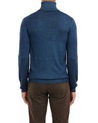 Etro Melange Turtleneck Sweater Blue