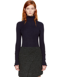 See by Chloe See By Chlo Navy Button Turtleneck