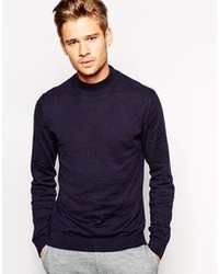 Selected Cotton Turtleneck Sweater Navy