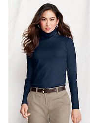 Lands' End Tall Shaped Supima Turtleneck Rich Sapphire