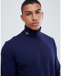 Lacoste Turtle Neck Long Sleeve T Shirt In Navy