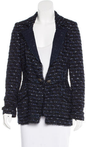 Oscar de la Renta Metallic Tweed Jacket, $340 | TheRealReal | Lookastic