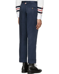 Thom Browne Navy Twill Classic Chino Trousers