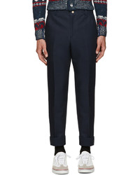 Thom Browne Navy Unconstructed Chino Trousers