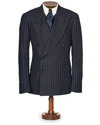 Navy Twill Double Breasted Blazer