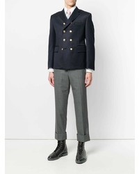 Thom Browne Cavalry Twill Double Breasted Pintuck Sport Coat
