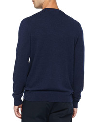 Vince Cashmere V Neck Pullover Sweater Navy