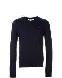 Comme Des Garcons Play Comme Des Garons Play Mini Heart V Neck Sweater