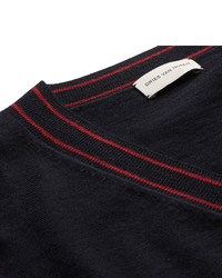 Dries Van Noten Contrast Tipped Merino Wool Sweater