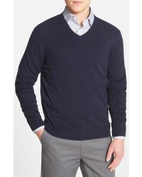 John W. Nordstrom Cotton Blend V Neck Sweater