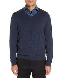 Nordstrom Men's Shop Cotton Cashmere V Neck Sweater