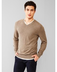 Gap Cotton Slub V Neck Sweater