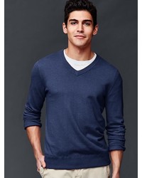 Men's Navy V-neck Sweaters from Gap 