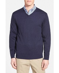Cutter & Buck Douglas Merino Wool Blend V Neck Sweater