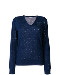 Sonia Rykiel Elbow Patch Embroidered Cutout Detailed Sweater