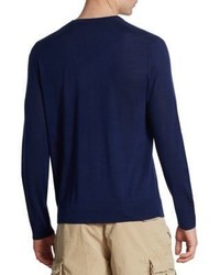Polo Ralph Lauren Extra Fine Merino Wool Silk Cashmere V Neck Sweater