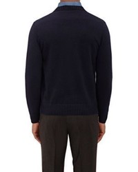 Fioroni Cashmere V Neck Sweater Navy Size S