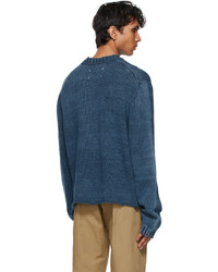 Maison Margiela Indigo Cotton Faded Sweater