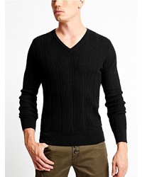 GUESS Ken Ribbed V Neck Sweater