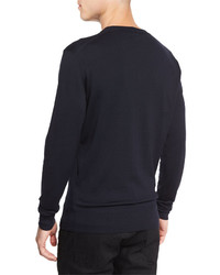 Tom Ford Lightweight Merino V Neck Sweater Navy