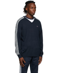 Noah Navy Adidas Originals Edition V Neck Sweater