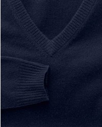 Charles Tyrwhitt Navy Cashmere V Neck Sweater