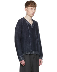 Maison Margiela Navy Wool Sweater