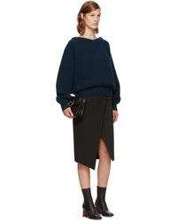 Lemaire Navy Wool V Neck Sweater