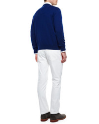 Ermenegildo Zegna Premium Cashmere V Neck Sweater Navy