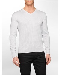 Calvin Klein Premium V Neck Silk Cotton Blend Sweater
