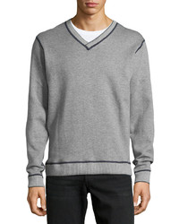 Tailor Vintage Reversible V Neck Sweater Navyheather Gray