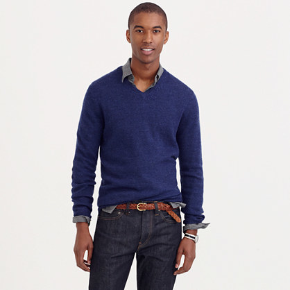 J.Crew Rustic Merino V Neck Elbow Patch Sweater, $89, J.Crew