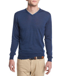 Peter Millar Silk Blend V Neck Pullover Sweater