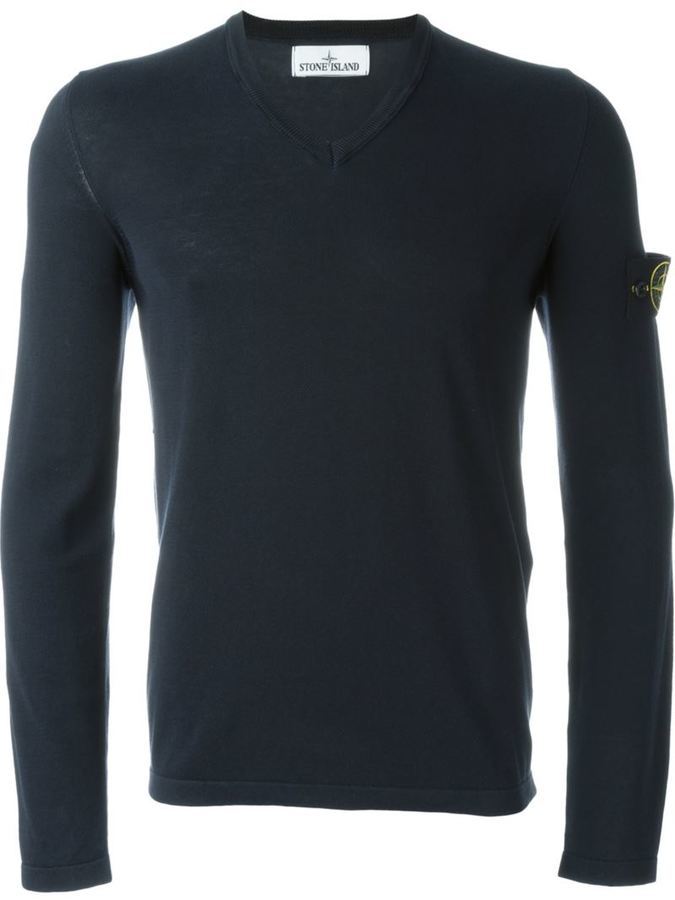 Stone Island V Neck Sweater, $253 | farfetch.com | Lookastic