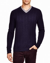 Bloomingdale's The Store At Cashmere Cable V Neck Sweater
