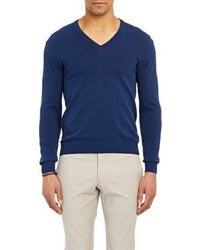 Zanone V Neck Sweater Blue