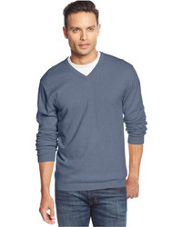 Weatherproof Vintage Solid V Neck Cashmere Blend Sweater