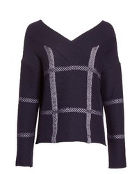 Armani Collezioni Windowpane Wool Cashmere Sweater