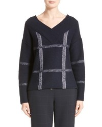 Armani Collezioni Windowpane Wool Cashmere Sweater