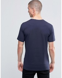 Selected Deep V Neck Navy T Shirt