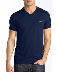 Lacoste V Neck T Shirt Navy 6