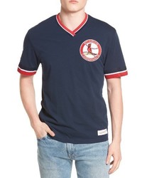 Mitchell & Ness St Louis Cardinals Vintage V Neck T Shirt