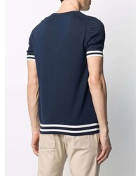 Daniele Alessandrini Stripe Trimmed Cotton T Shirt