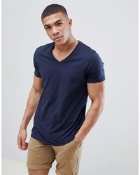 ASOS DESIGN T Shirt With V Neck In Navy