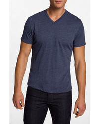The Rail Trim Fit V Neck T Shirt Heather Navy Small