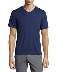 Zachary Prell V Neck Short Sleeve T Shirt Navy