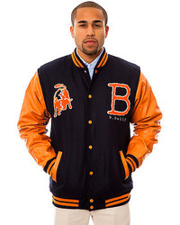 Bgrt The Bullies Varsity Jacket In Navy And Orange