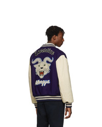 Gucci Blue And Off White Band Varsity Jacket
