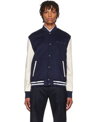 Alexander McQueen Navy Wool Varsity Jacket