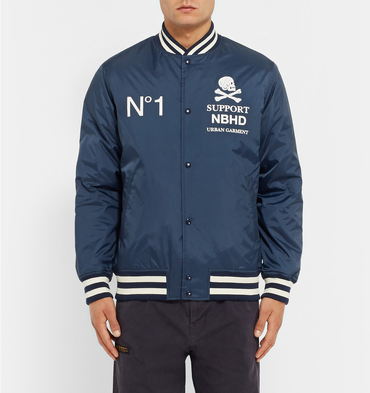 Neighborhood Printed Shell Varsity Jacket, $305 | MR PORTER | Lookastic